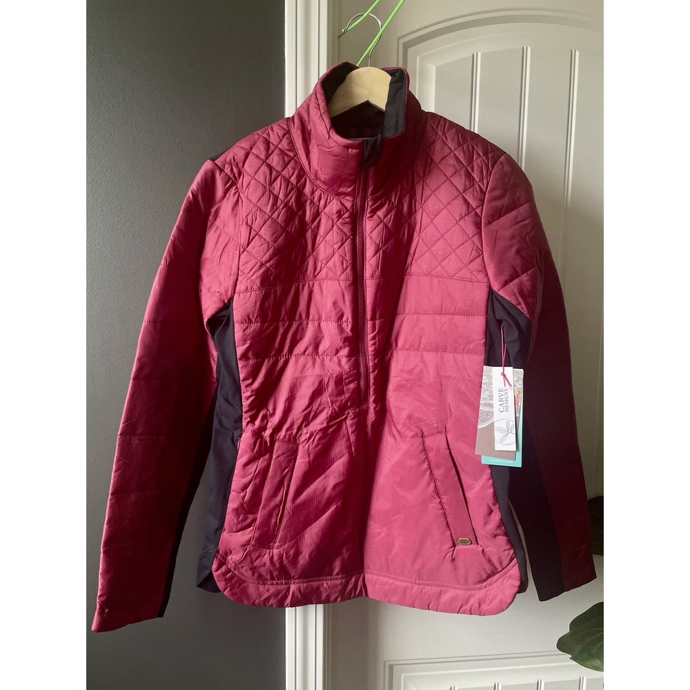 NWT Carve Designs Point Reyes Quilted Lightweight Jacket Pomegranate Women's MD